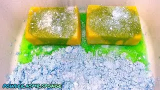 Big boy dried paste, powder and different colour liquid soap. Asmr squeezing sponge. Make paste