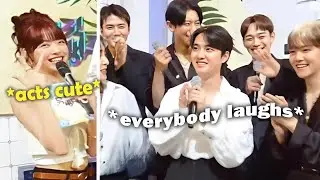Eunchae tries to do *aegyo* in front of EXO 😂