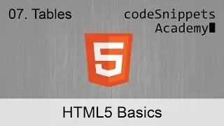 HTML Fundamentals 07. Tables: table, thead, tbody, tfoot, caption, th, tr, td
