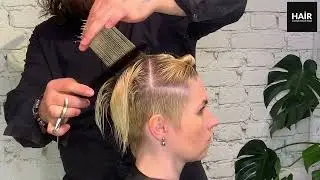 КОРОТКАЯ СТРИЖКА НЕСВЕДЕННЫЕ ЗОНЫ С ДОРАБОТКОЙ НА СУХИЕ.