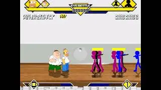 MUGEN Homer Simpson (me) and Peter Griffin (AI) vs Xiao Xiao 9 Army (x2)