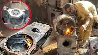 Repairing Tractor Broken Cast Iron Transmission Housing With Flame Spray Welding
