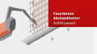 Spacers of fibre concrete for diaphragm walls