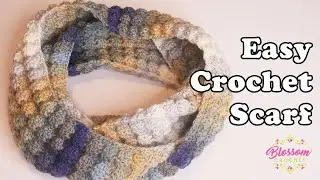 Easy Crochet Scarf - Pebble Cove Scarf (TWO Row Repeat)