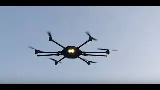 Flight Testing of Surveillance drone UAV LED testing