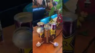Homemade Stirling engine the T.K double action pop can engine.