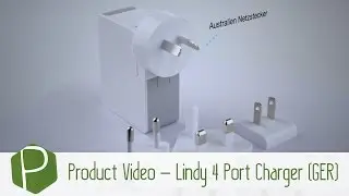 Lindy 4 Port USB Travel Charger 'In Focus' Video (German)