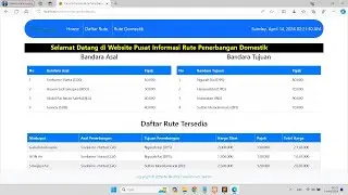 🔴 Website Informasi Rute Penerbangan Domestik Tanpa Database Menggunakan Data Json