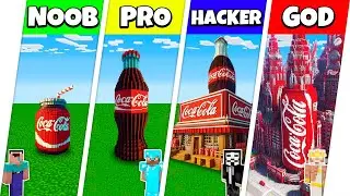 Minecraft Battle: NOOB vs PRO vs HACKER vs GOD: COCA COLA SODA HOUSE BUILD CHALLENGE / Animation