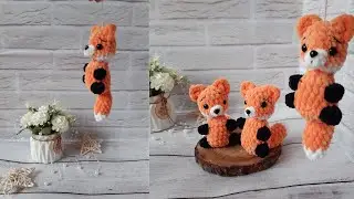 Crochet fox tutorial, crocheted little fox keychain, crochet little fox