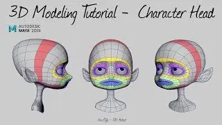 3D Modeling Tutorial -Modeling a stylized Character head ready for Animation in Maya 2026