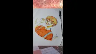 Desenhando garota fofa usando  referência  (e canetinhas)