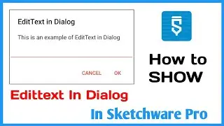 How To Show Edittext In Dialog | Edittext In Dialog In Sketchware | Sketch Store Yt