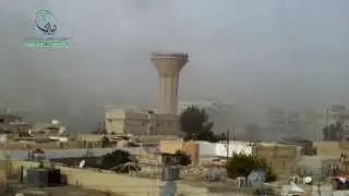 Cameraman films intense artillery barrage