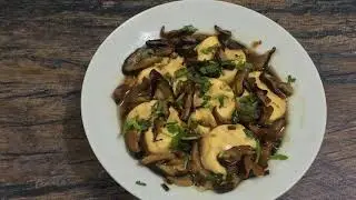 Đậu trứng sốt nấm | Tofu with mushroom sauce