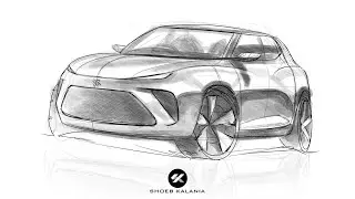 Maruti Suzuki Swift - How to Sketch A Car - Photoshop
