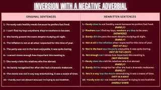 Inversion with a negative adverbial