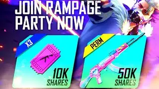 join rampage party now redeem code/join rampage party now free fire/get free permanent AK47 gun skin