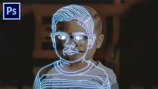 How to Draw An Outline Portrait Effect in Photoshop CC | Neon Outline Effect | Photo Manipulation