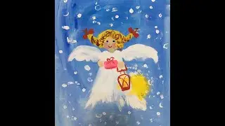 Рисуем рождественского ангела.