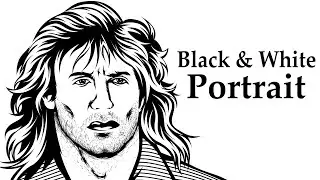 How to draw Line Art / Vector Portrait / Black and white portrait Tutorials in Adobe Illustrator CC