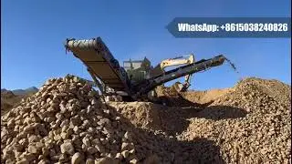 Mobile crushing and screening station for pebble #stonecrusher #mobilecrusher #mobilescreen