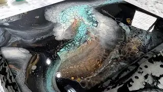 Stunning COLOR COMBINATION - AMAZING Palette Knife SWIPE - Acrylic Pouring Techniques