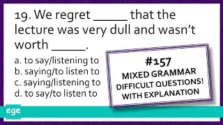 English Grammar Exercises #157 | Grammar Quiz English Test Hard With Explanation #grammarpractice