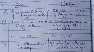 difference between array and structure | array and structure | c programming