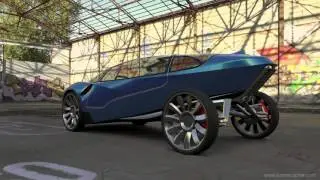 Real-time rendered 3D animation of concept car