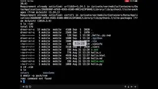 NERDTree on VIM on the iPAD (with Python-based git implementation!)