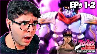 JOTARO APPEARS!!🔥| Jojo's Part 3 Ep 1+2 FIRST Reaction!
