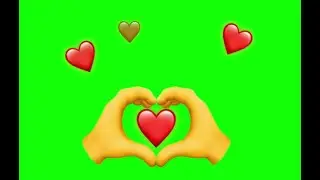 green screen heart hand  effect hand