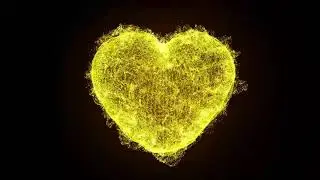 yellow particle heart shape loop animation - Download Stock Footage
