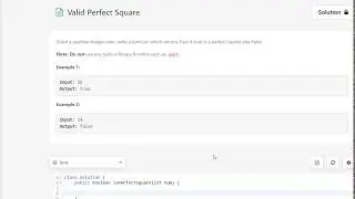 Leetcode Valid Perfect Square