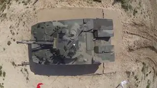 Стрельба БМД-4М с боевым модулем Бахча-У (аэросъёмка)/BMD-4M shooting (aerial photography)