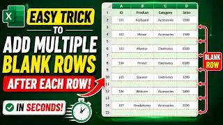Stop Adding Rows One by One! Insert Multiple Blank Rows in Excel Fast | Automate Excel