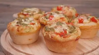 How to make a cute muffin-shaped pizza cup [Recipe] [Bread making]
