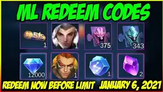 ML REDEEM CODES JANUARY 6, 2021 | MOBILE LEGENDS BANG BANG