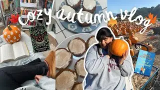 Cozy Autumn Vlog 🎃 Going to the Pumpkin Patch, Baking Cupcakes, & My Recent Reads