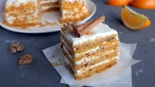 Морковный торт со сметанным кремом|Carrot Cake|Шикарный и Оочень Вкусный!