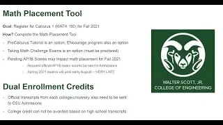 CSU Engineering Orientation Math and Chem Prep Webinar