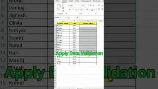 how to create data validation in excel #excel #shortsvideo #shortvideo #ytshorts #ytshort