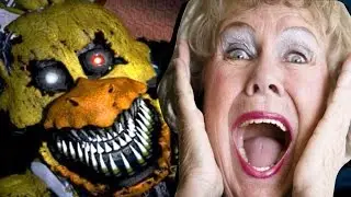 Бабушка играет в FNAF 4 шок! сердечный приступ с вебкой!
