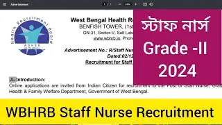 WB staff nurse recruitment 2024. WB staff nurse grade 2