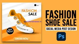 How to design fashion shoes social media post in photoshop