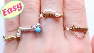 Dainty Wire Rings With Beads - Stacking Rings
