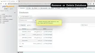 how to delete or remove Database in phpMyAdmin//XAMPP/ #xampp