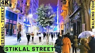 İstiklal street SNOW,Snowfall. | Istanbul Walking 4k #Walkingtour #walk #istanbul #travels