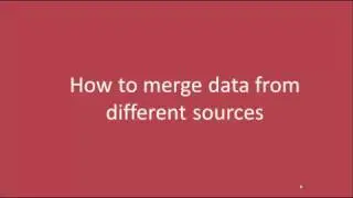 How to merge data from different sources in Excel?